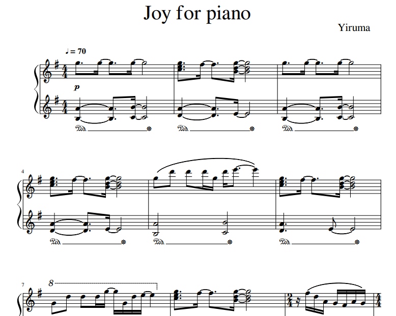 Yiruma - Joy for piano Solo